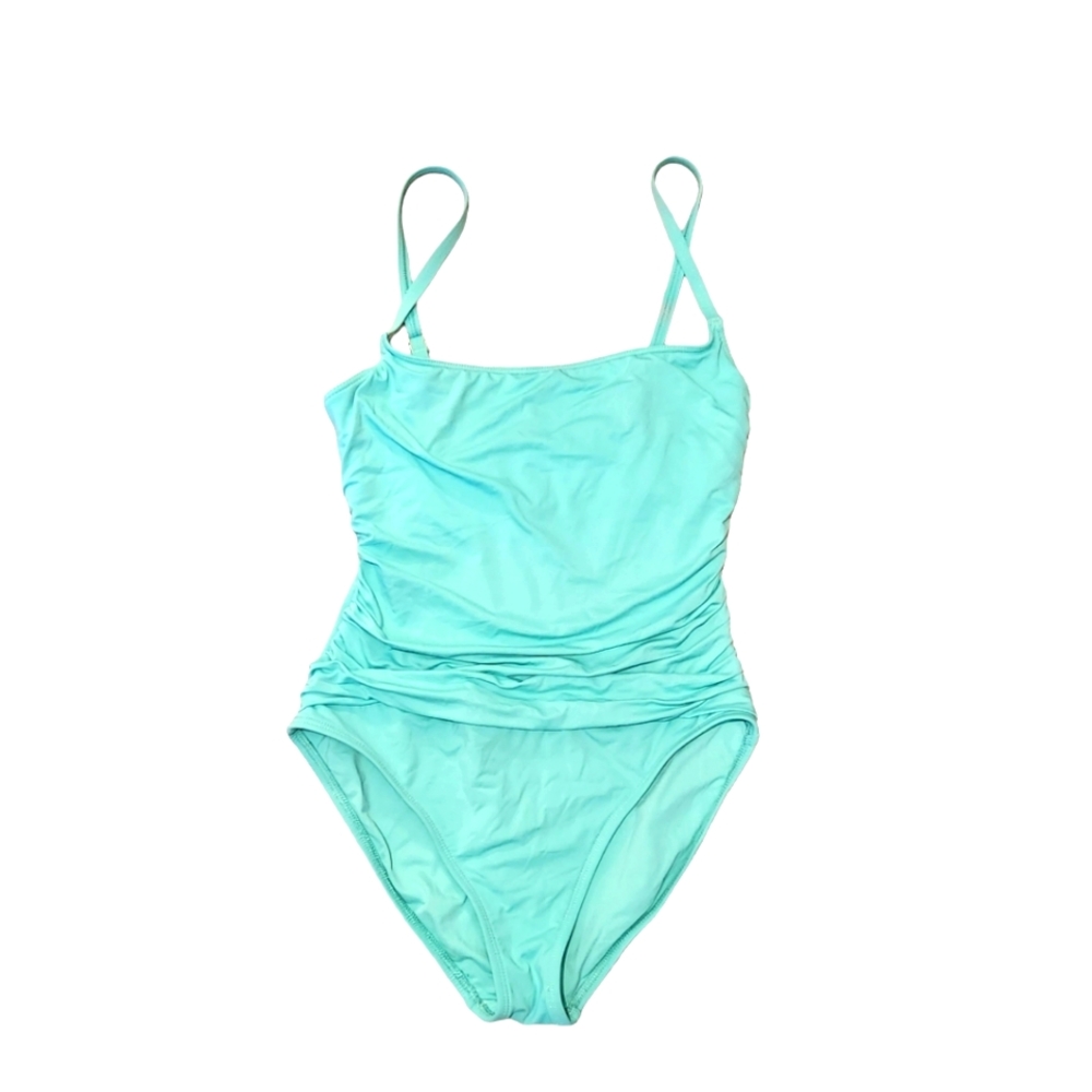 LA Blanca Womans size US 8 one-piece Swimsuit in "Ice Blue"